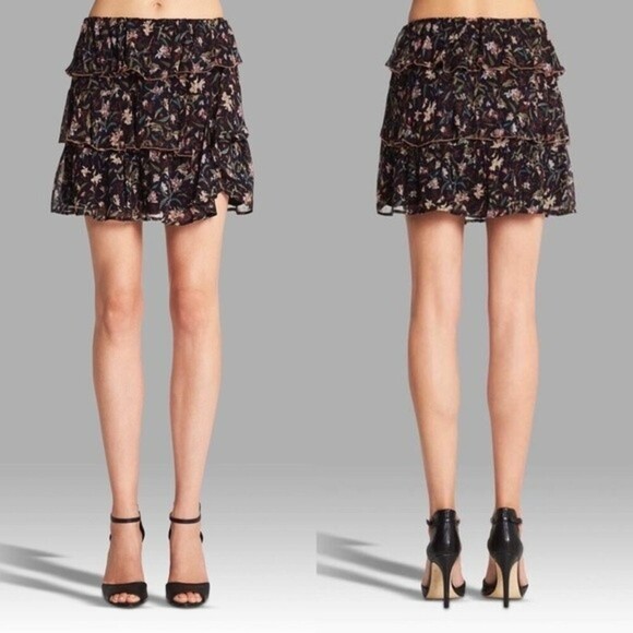 IRO Brooks Viscose Floral Mini Skirt Size 34 - Picture 1 of 6